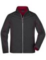 Heren Softshell jas Daiber JN1122 Zwart-Rood